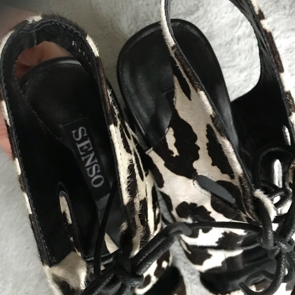 SENSO Rhiannon III Cow Hair Lace-up Heel Chalk - Picture 5 of 11